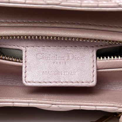 Christian Dior Pearly Lambskin Cannage Medium Lady Dior Lotus 10 of 22