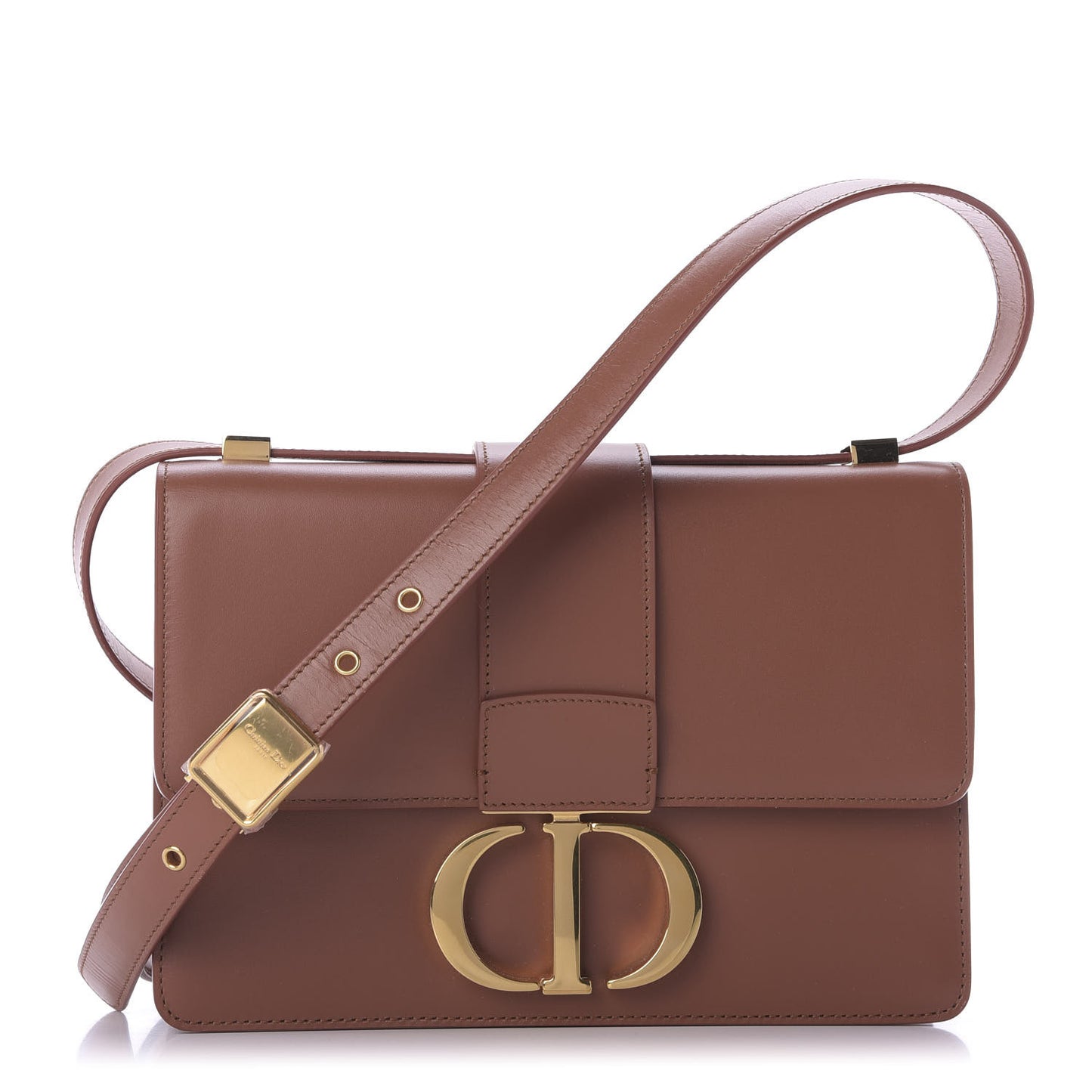 Calfskin 30 Montaigne Flap Bag Dark Tan