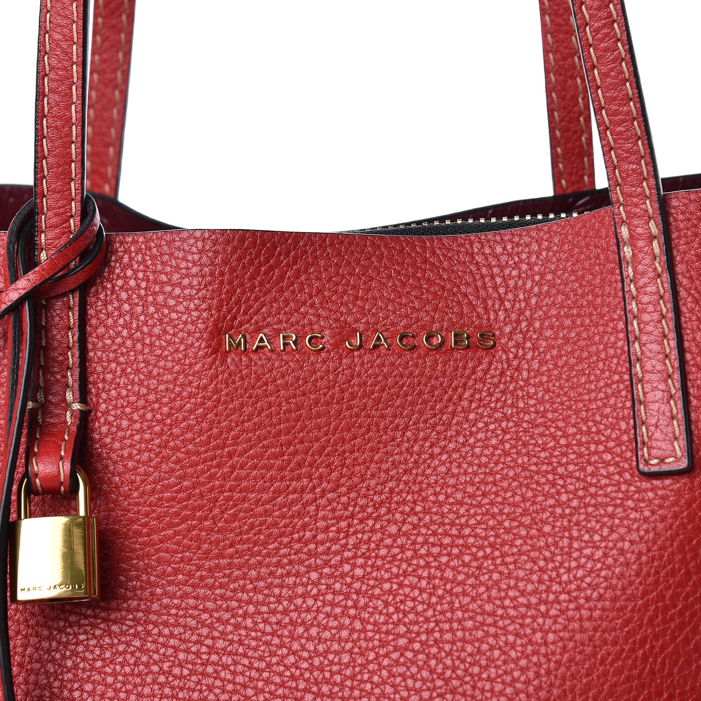 Grained Calfskin Grind Shopper Tote Red