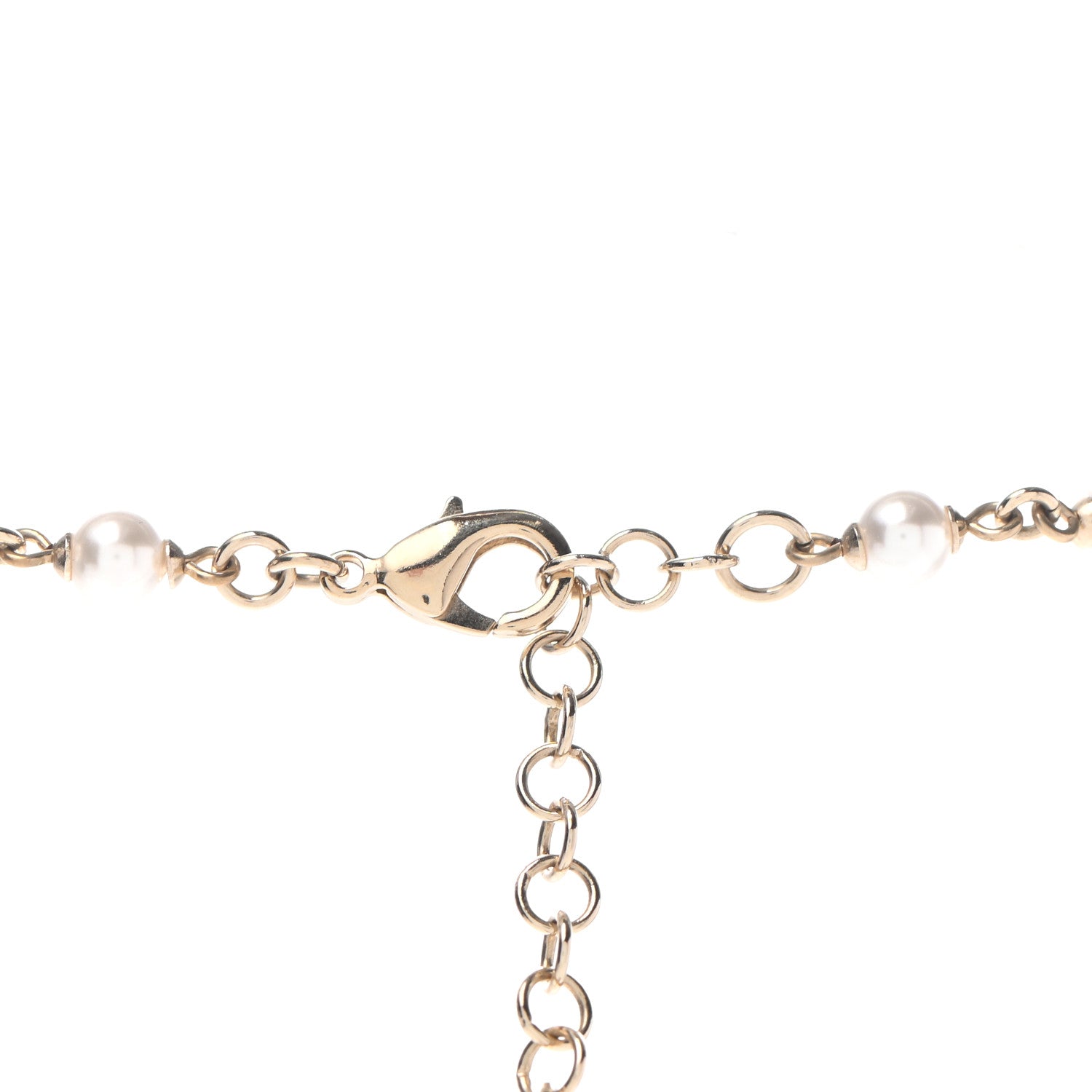 Chanel Pearl Beaded CC Logo Long Necklace Gold Multicolor 4 of 5