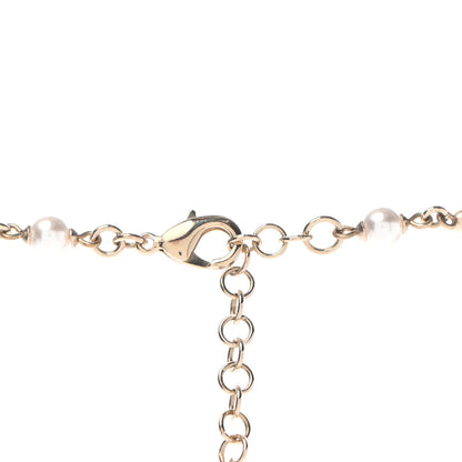 Chanel Pearl Beaded CC Logo Long Necklace Gold Multicolor 4 of 5