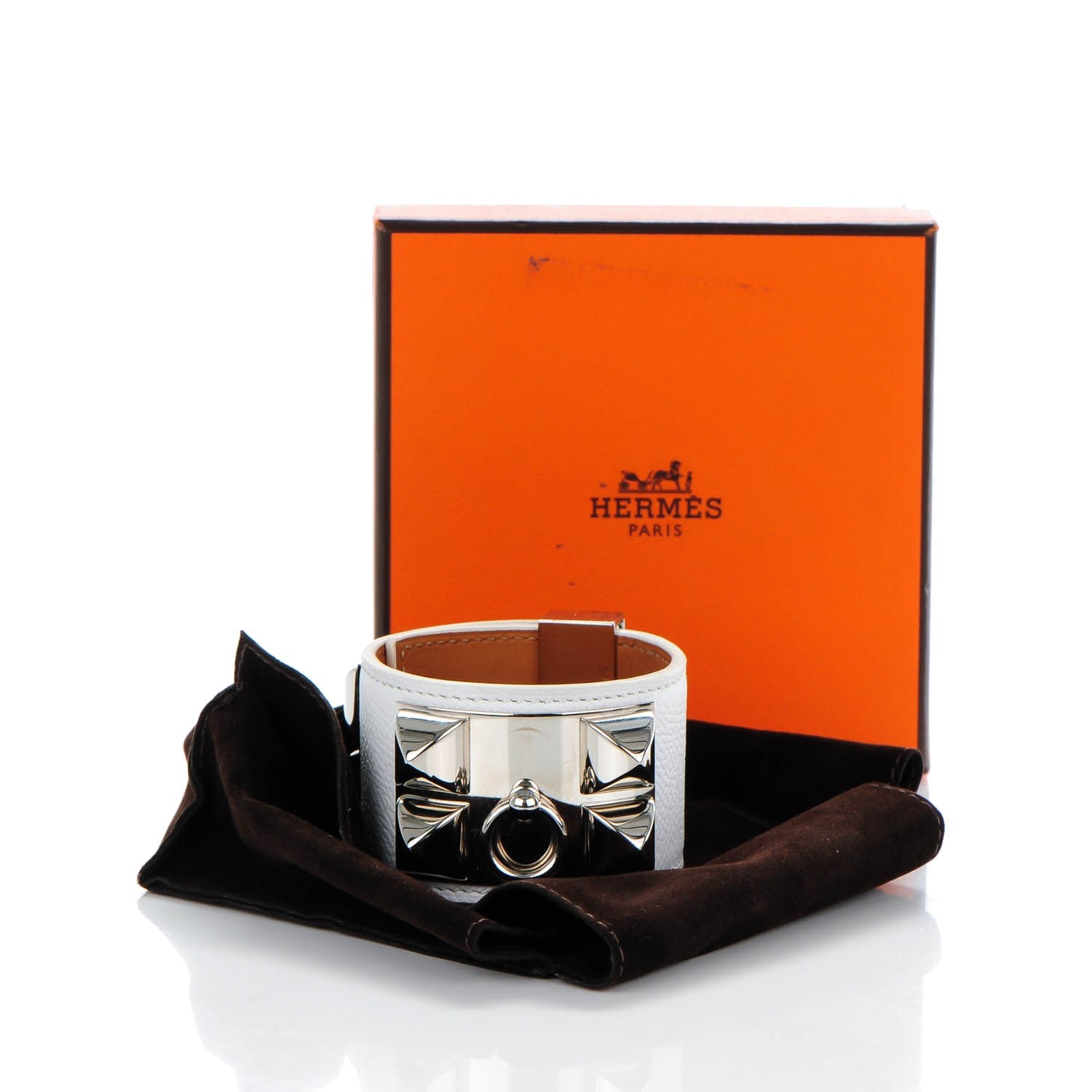 Hermes Epsom Collier de Chien CDC Bracelet S White 7 of 7