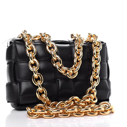 Bottega Veneta Lambskin Maxi Intreccio Padded Chain Cassette Crossbody Bag Black 3 of 9