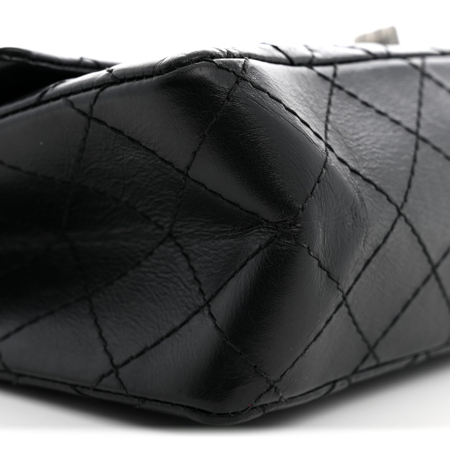 Aged Calfskin Quilted 2.55 Reissue 225 Flap Black