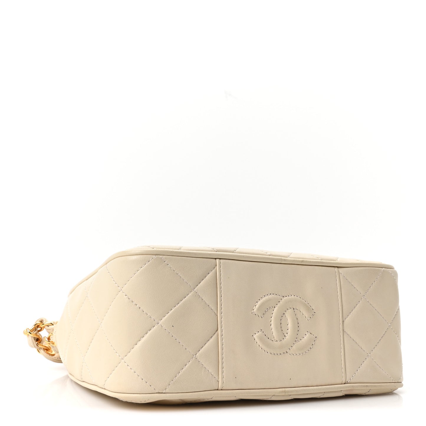 Lambskin Quilted CC Camera Case White