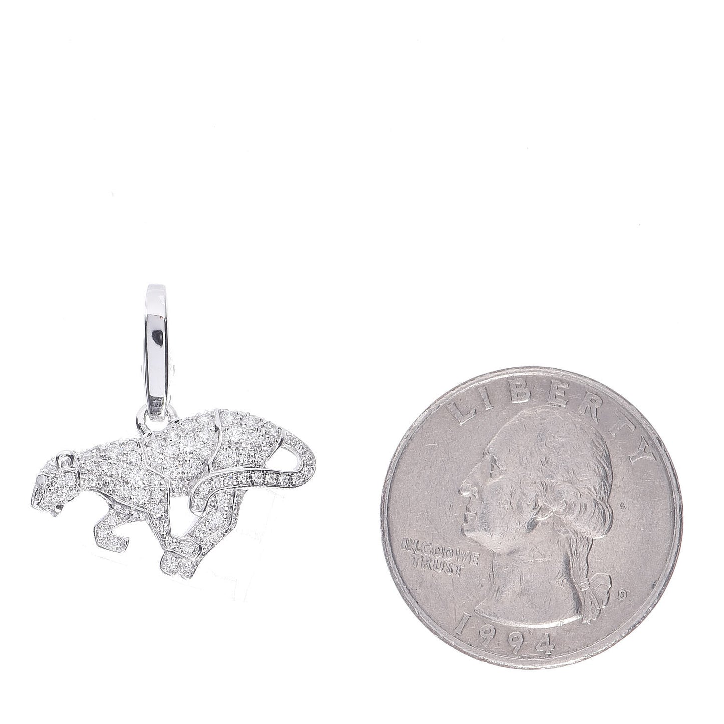 18K White Gold Diamond Panthère Pendant