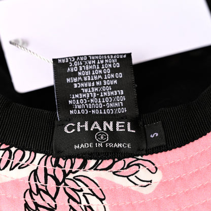 Chanel Cotton Heart Print Bucket Hat S Rose 7 of 7