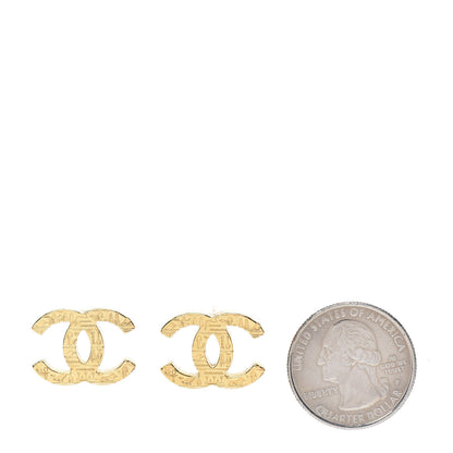 Chanel Metal Scarab CC Earrings Light Gold 2 of 5