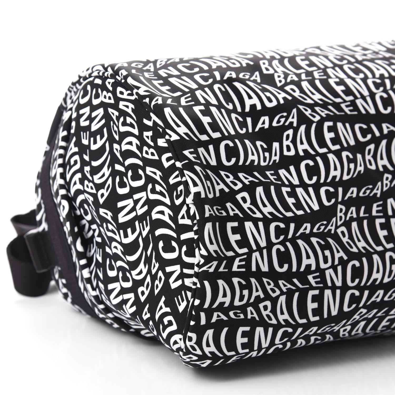 Balenciaga Nylon Wave Logo Wheel Gym Bag Black 5 of 9