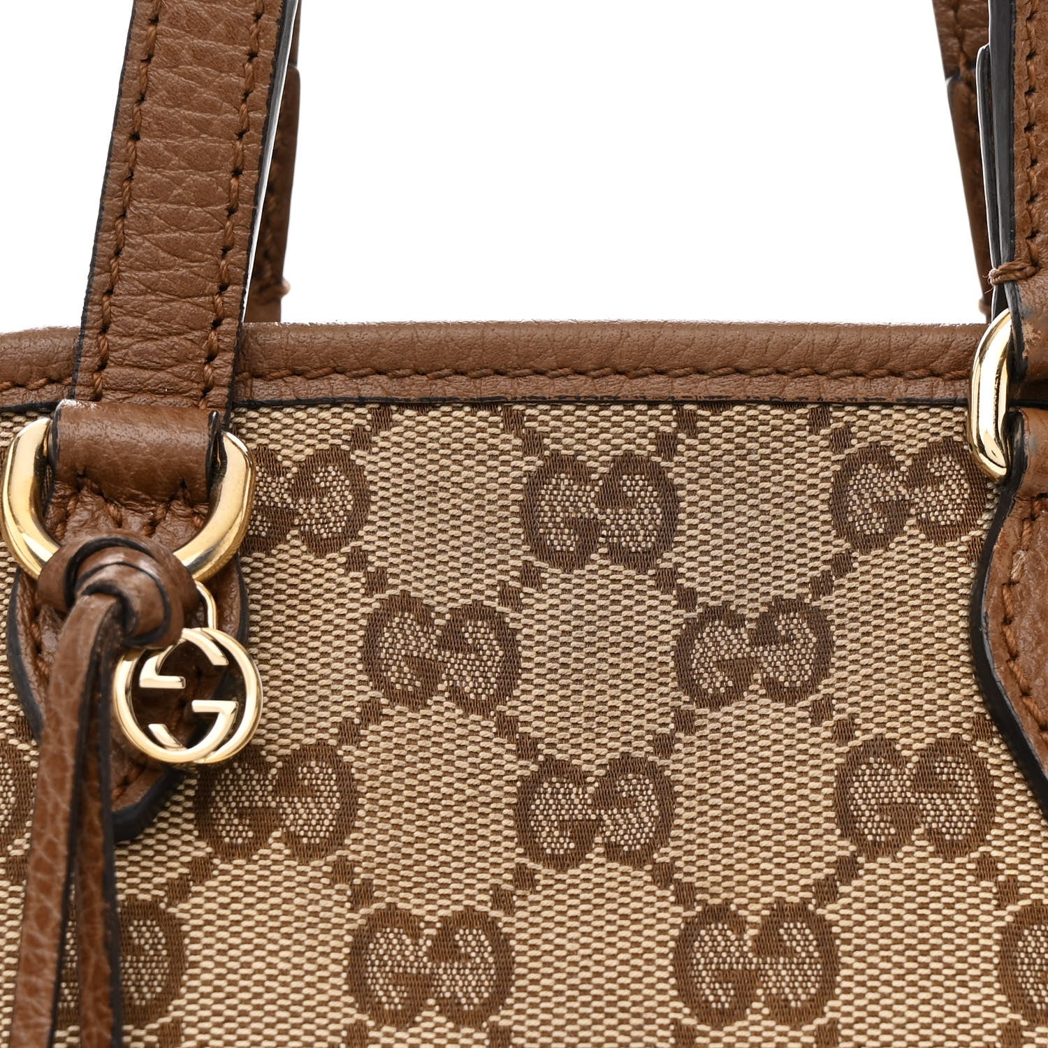 Gucci Monogram Small Bree Tote Beige Tabacco 8 of 12