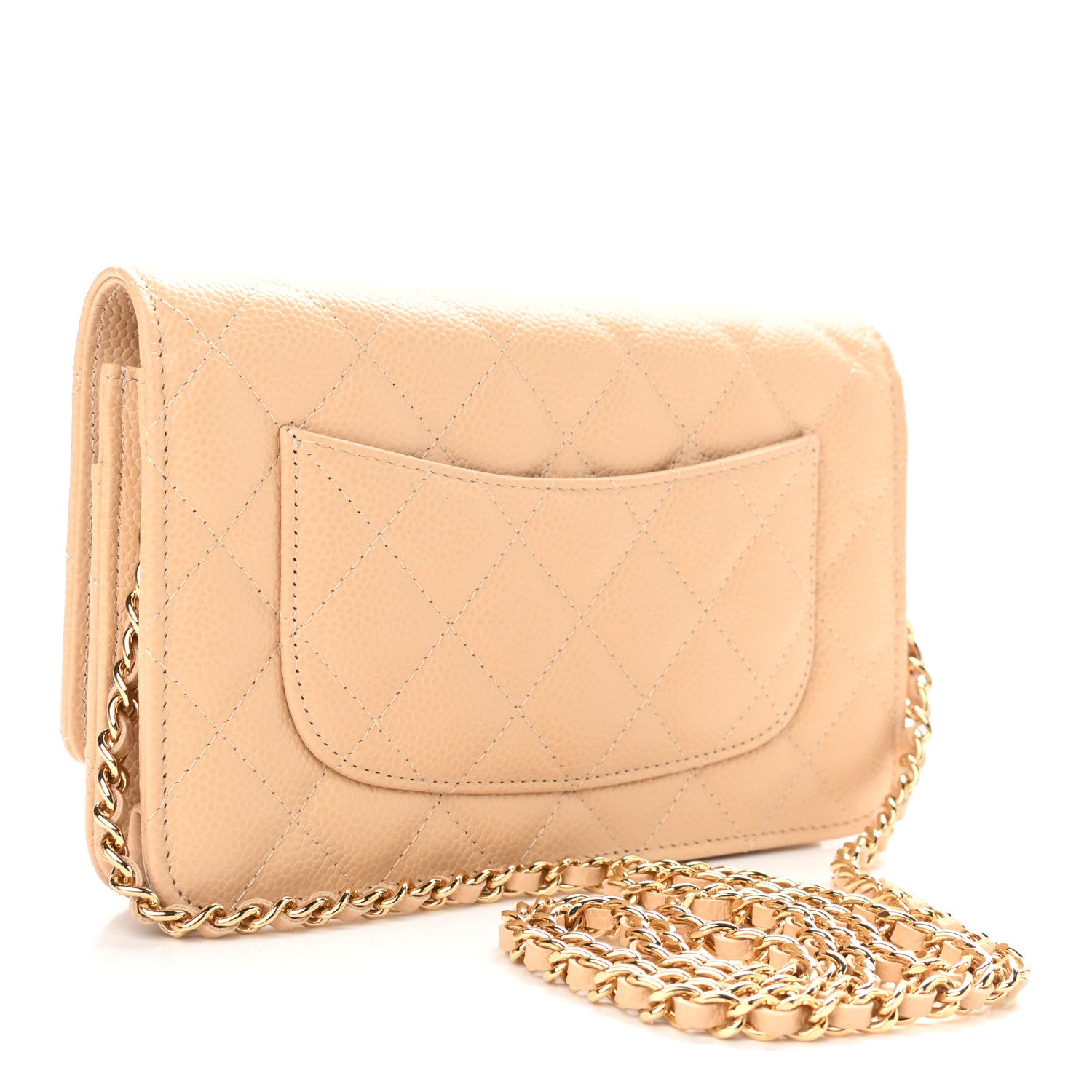 Chanel Caviar Quilted Wallet On Chain WOC Beige 3 of 11