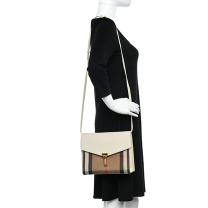 Burberry Derby Calfskin House Check Small Macken Crossbody Bag Limestone 2 of 15