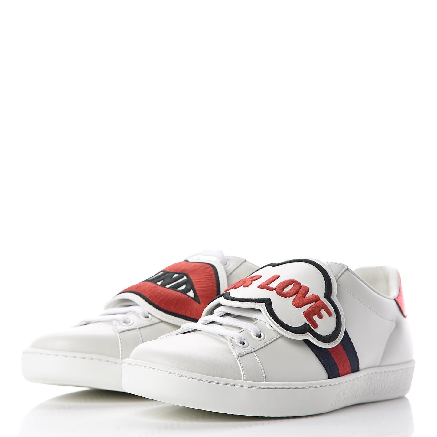 Calfskin Ayers Blind For Love Embroidered Womens Ace Sneakers 39 White