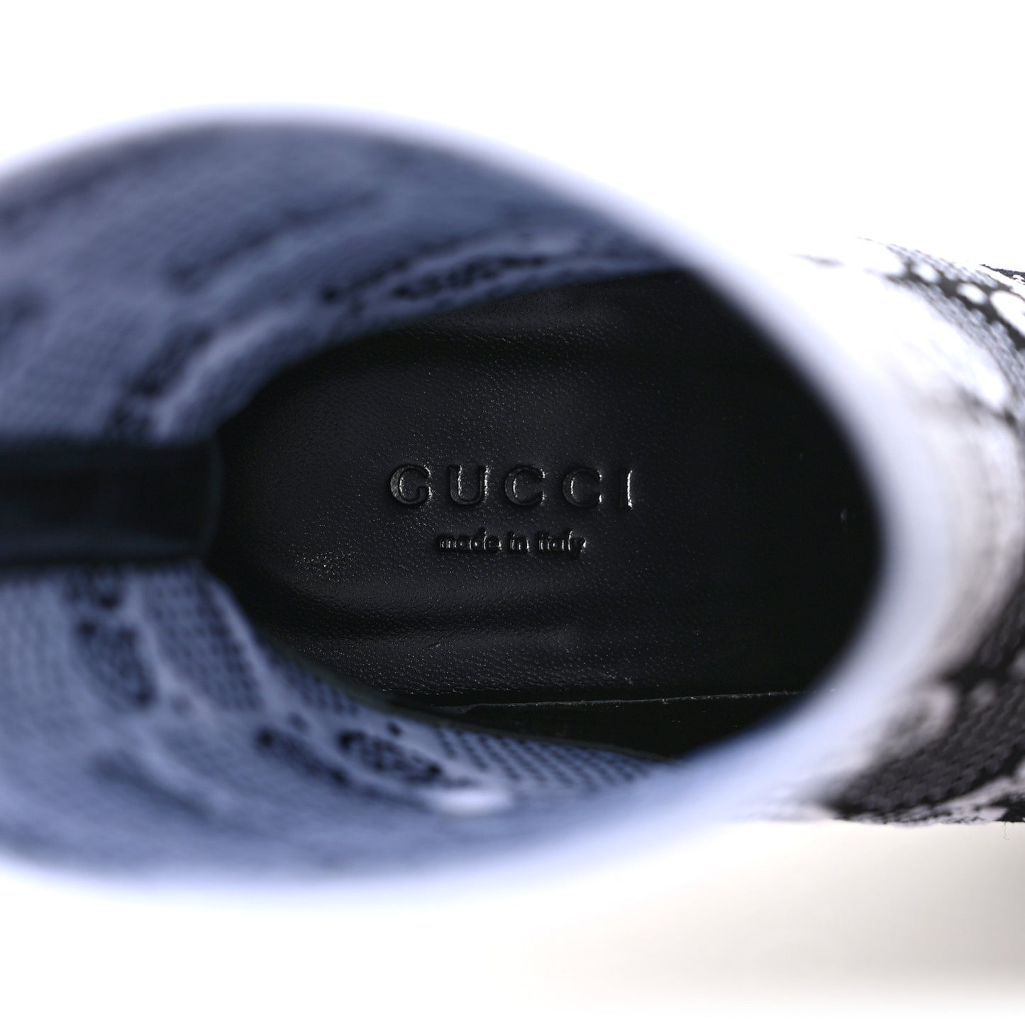 Technical Jersey Knit GG Monogram Square G 75mm Ankle Boots 37 Black Great White