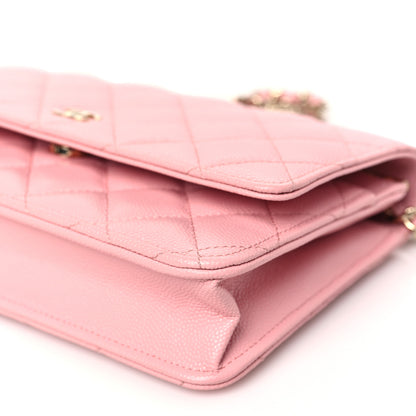 Chanel Caviar Quilted Wallet on Chain WOC Light Pink 11 of 11