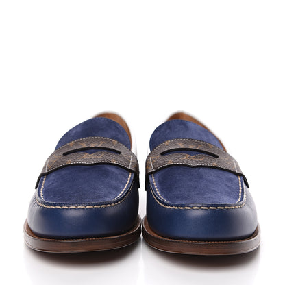 Louis Vuitton Suede Monogram Mens Sorbonne Loafers 10 Marine 2 of 8