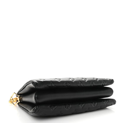 Louis Vuitton Lambskin Embossed Monogram Coussin PM Black 4 of 10