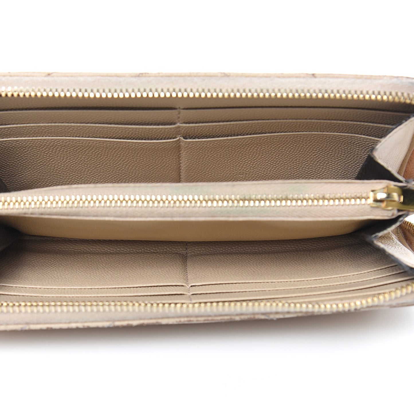 Grain De Poudre Matelasse Chevron Monogram Zip Around Wallet Nude Powder