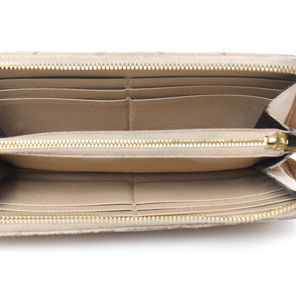 Saint Laurent Grain De Poudre Matelasse Chevron Monogram Zip Around Wallet Nude Powder 5 of 15