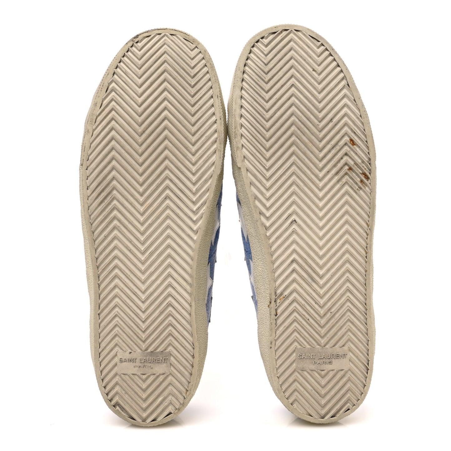 Denim Calfskin Star Court Sneakers 39 Blue