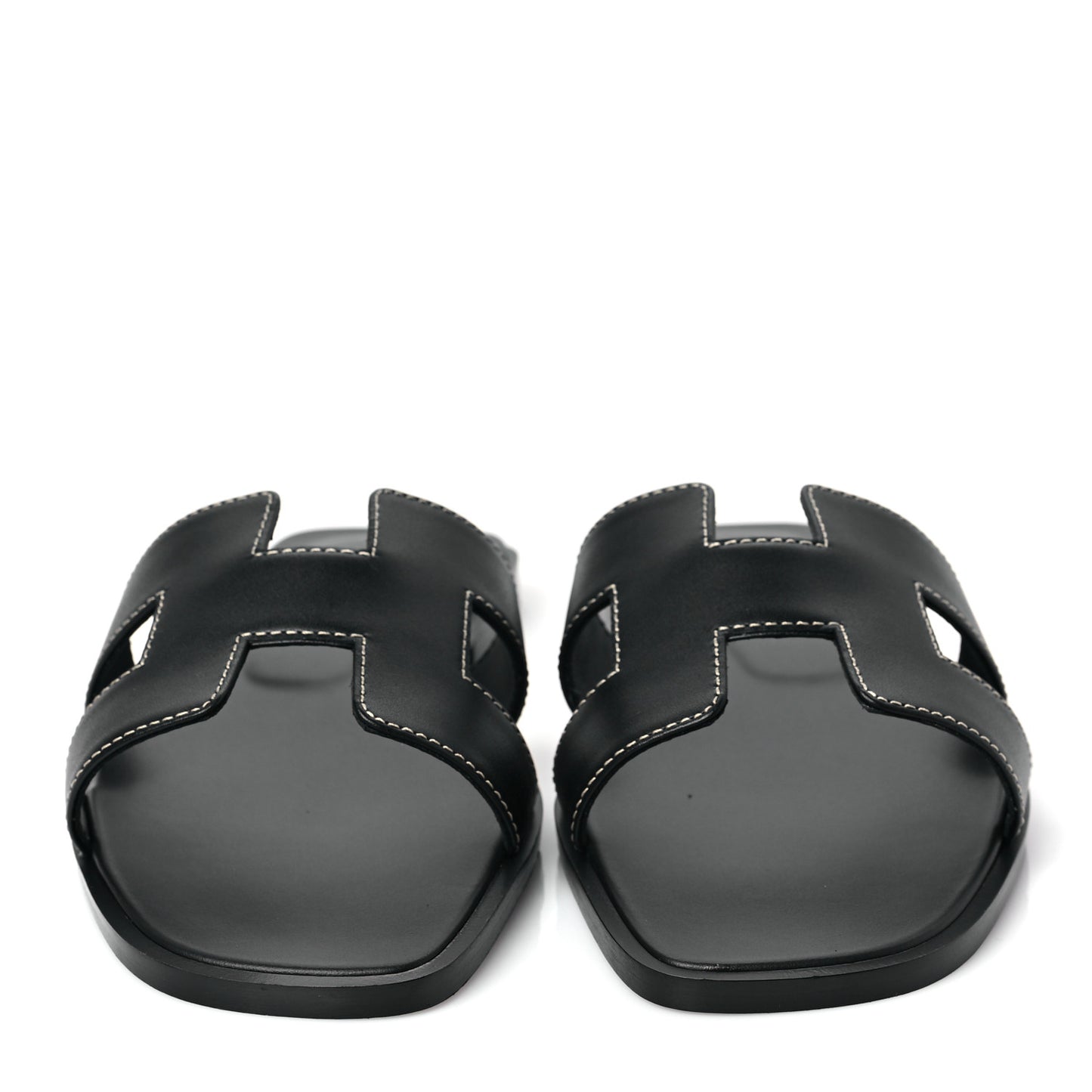 Box Calfskin Oran Sandals 37 Black