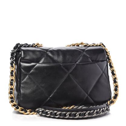 Chanel Lambskin Quilted Medium 19 Flap Black 3 of 11