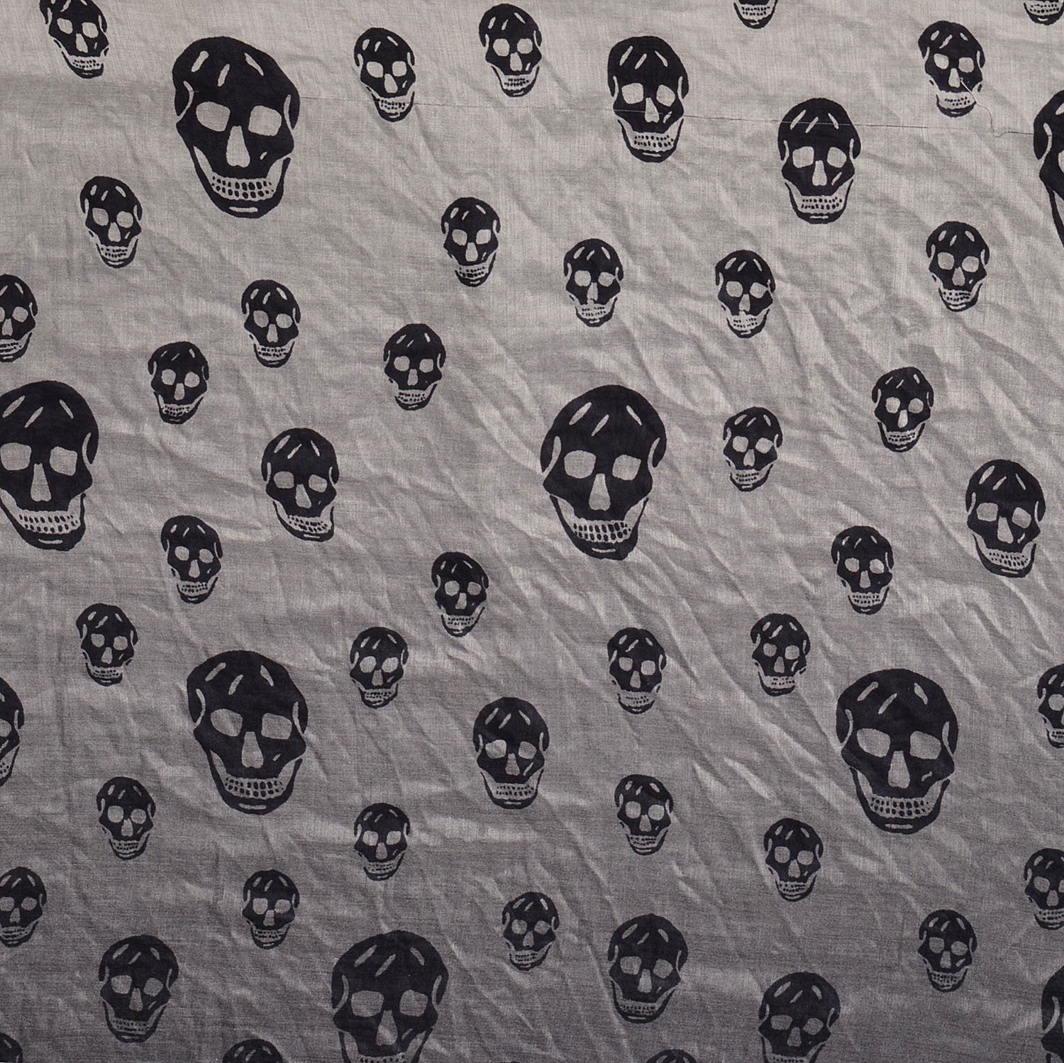 Alexander McQueen Silk Chiffon Degrade Skull Scarf Black White 5 of 5
