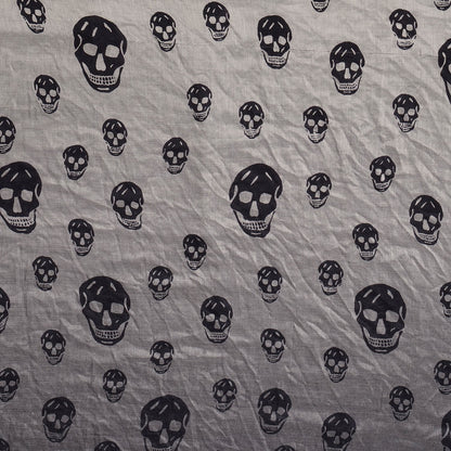Alexander McQueen Silk Chiffon Degrade Skull Scarf Black White 5 of 5