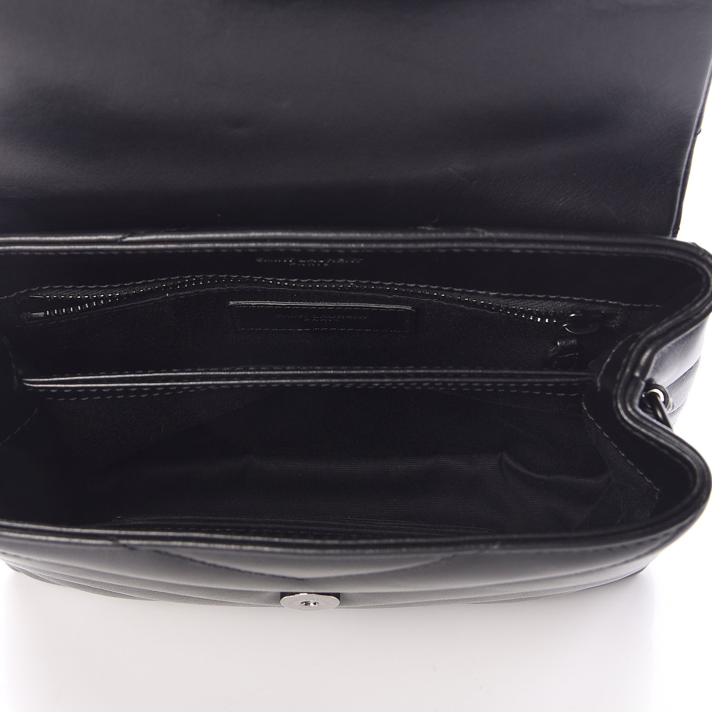 Calfskin Y Quilted Monogram Toy Loulou Crossbody Bag Black