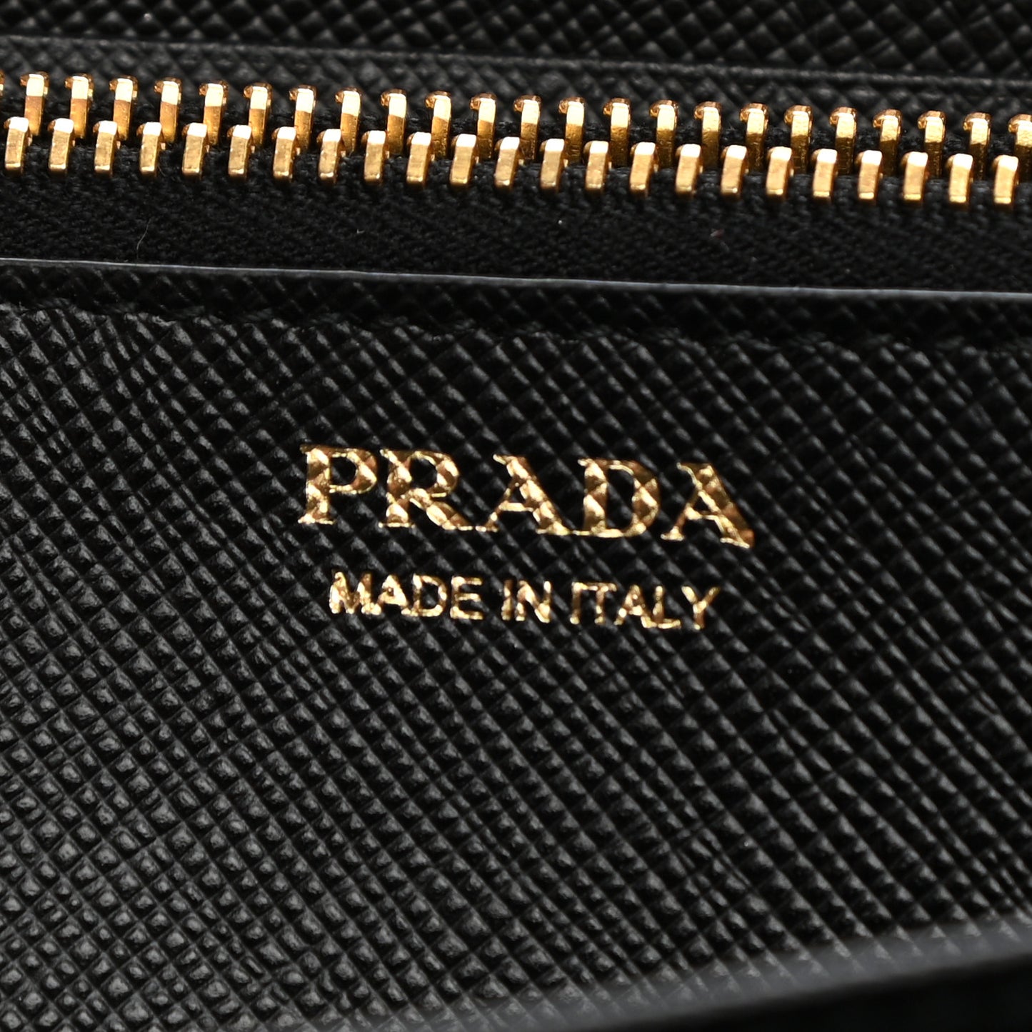 Saffiano Metal Large Zip Around Travel Wallet Black
