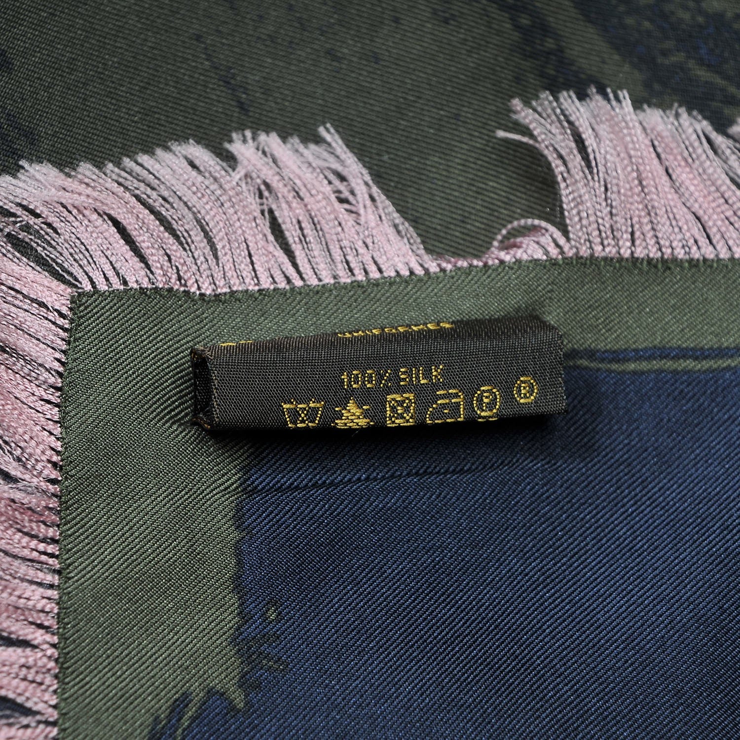 Louis Vuitton Silk Arty Flower Scarf Green Pink 6 of 6