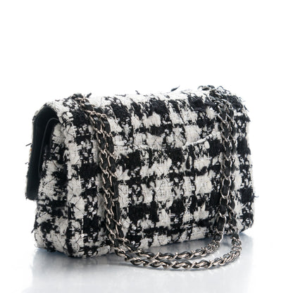 Chanel Tweed Medium Double Flap Black White 3 of 8