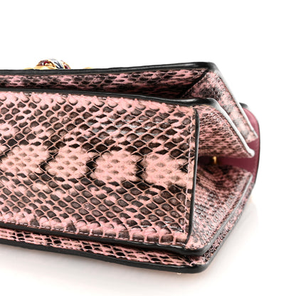 Gucci Snakeskin Sylvie Web Small Queen Margaret Top Handle Bag Pink 10 of 10