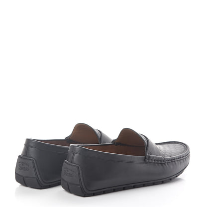 Gucci Guccissima Calfskin Mens Driver Loafers 10 Black 4 of 8