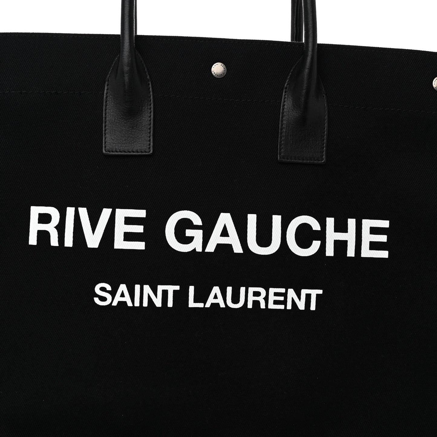 Linen Calfskin Rive Gauche Tote Black