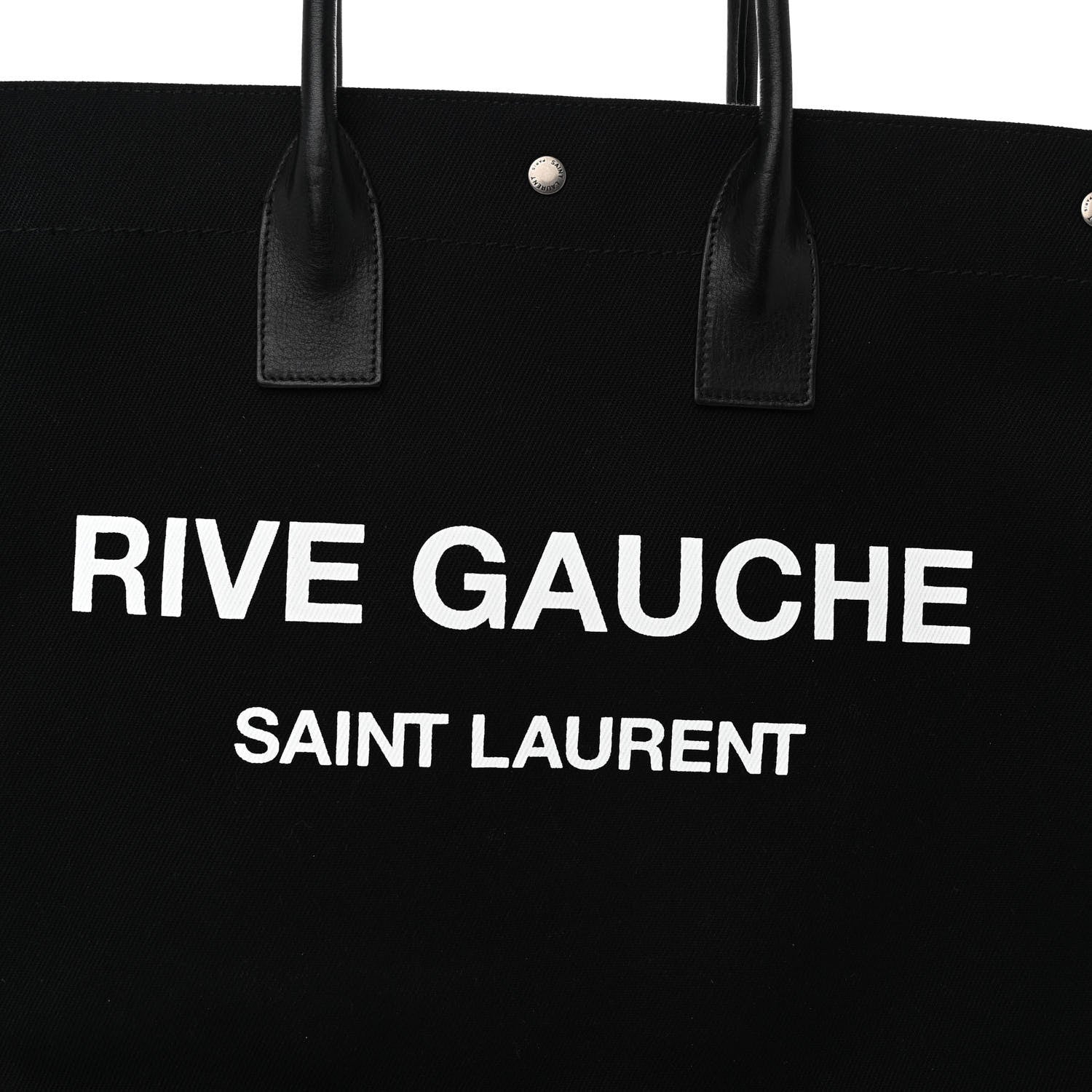 Saint Laurent Linen Calfskin Rive Gauche Tote Black 7 of 10