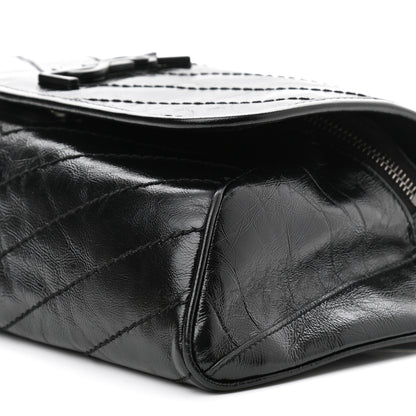 Saint Laurent Crinkled Calfskin Matelasse Monogram Niki Body Bag Black 10 of 10