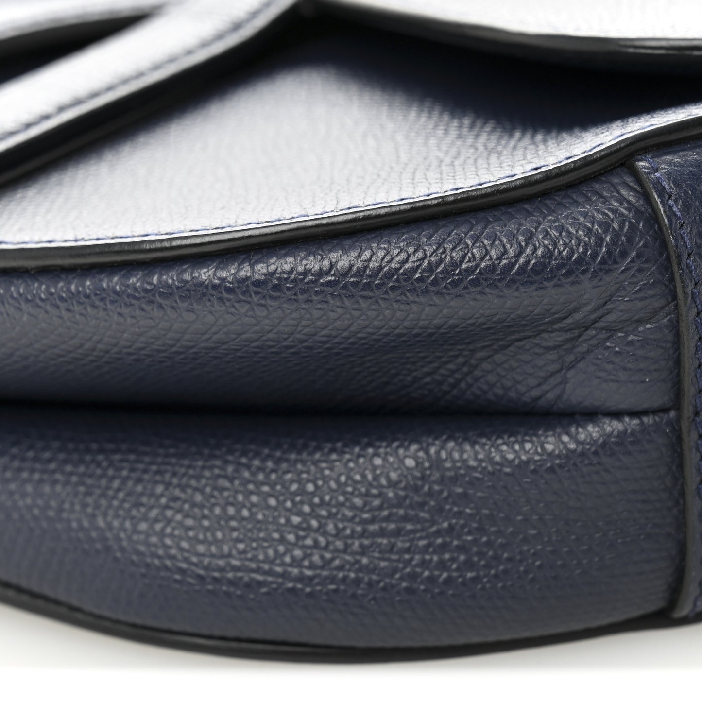 Grained Calfskin Saddle Bag Navy