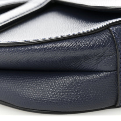 Christian Dior Grained Calfskin Saddle Bag Navy 10 of 11