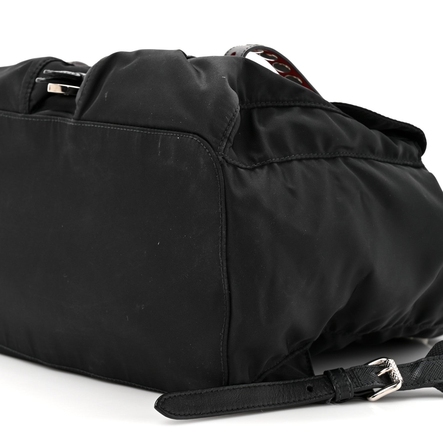 Prada Nylon New Vela Studded Backpack Black Fuoco 8 of 12