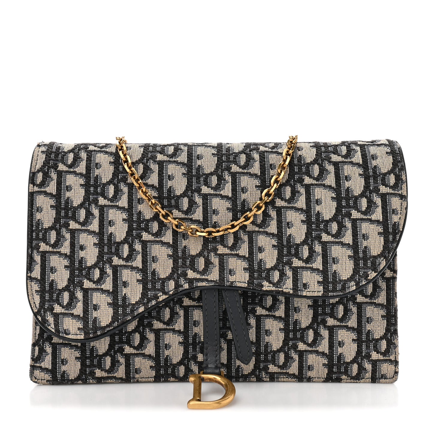 Oblique Saddle Chain Pouch Blue