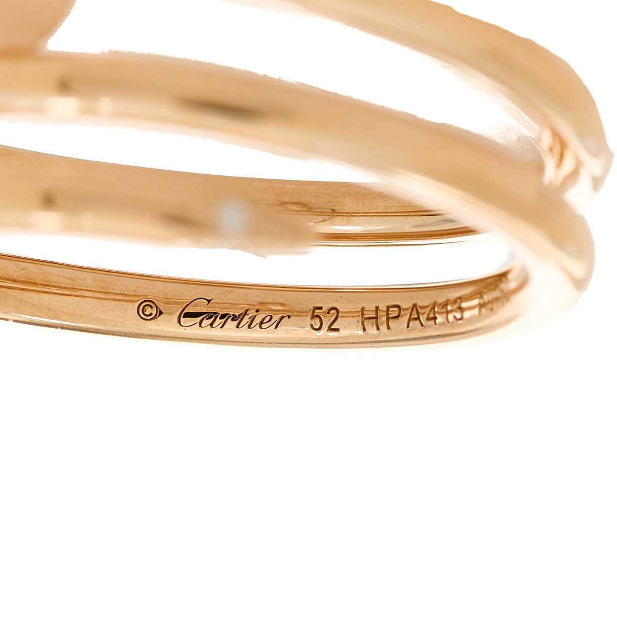 18K Pink Gold Diamond Double Juste Un Clou Ring 52 6