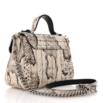 Gucci Snakeskin Matelasse Aria Mini GG Marmont Top Handle Shoulder Bag Roccia 3 of 11
