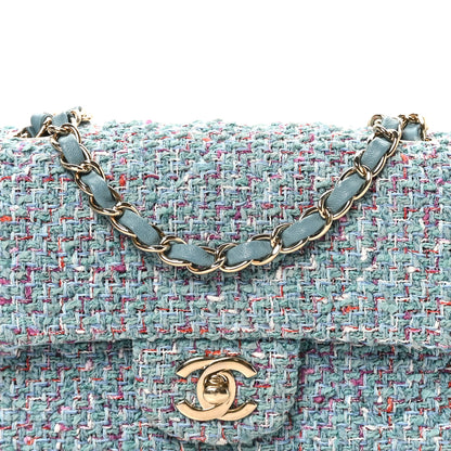 Chanel Tweed Quilted Mini Rectangular Flap Blue Multicolor 7 of 10