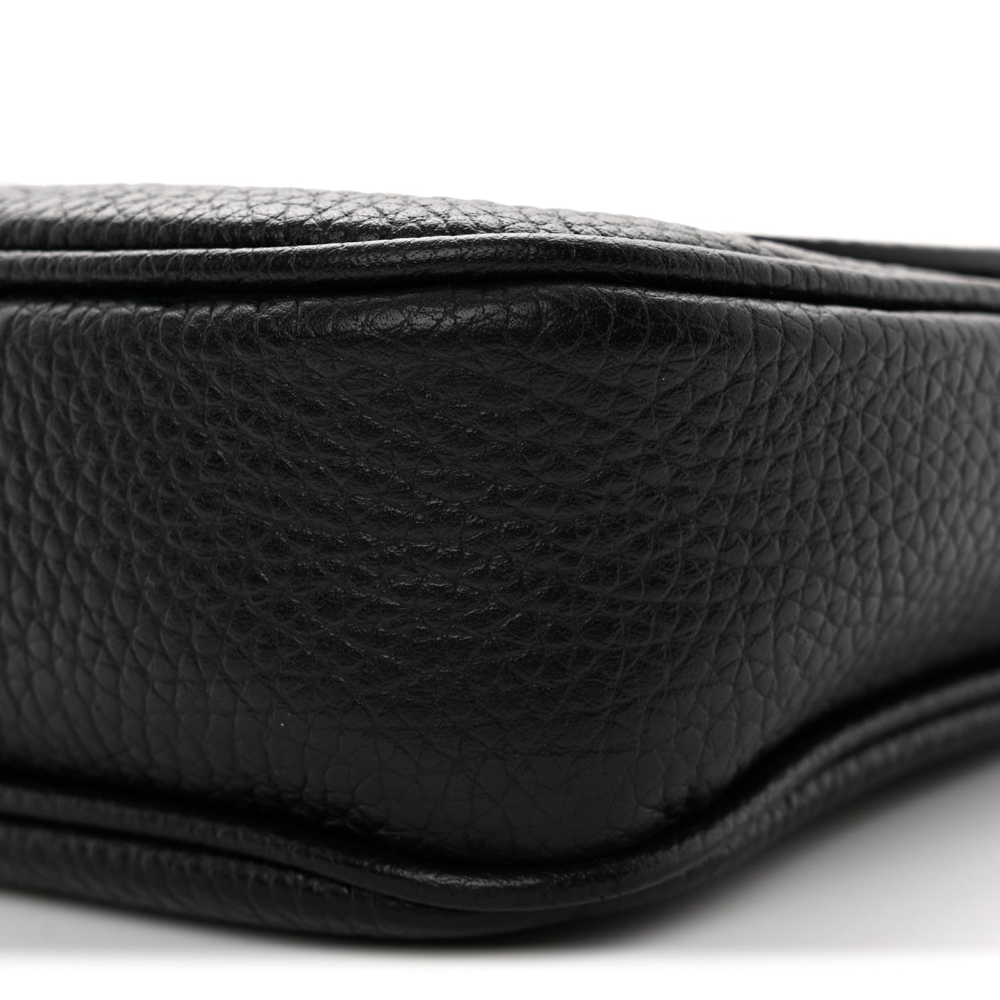 Pebbled Calfskin Medium Soho Flap Crossbody Black