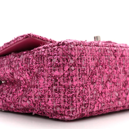 Chanel Metallic Tweed Quilted Mini Rectangular Flap Pink 9 of 11