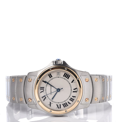 Cartier Stainless Steel 18K Yellow Gold 33mm Santos Ronde Quartz Watch 3 of 7