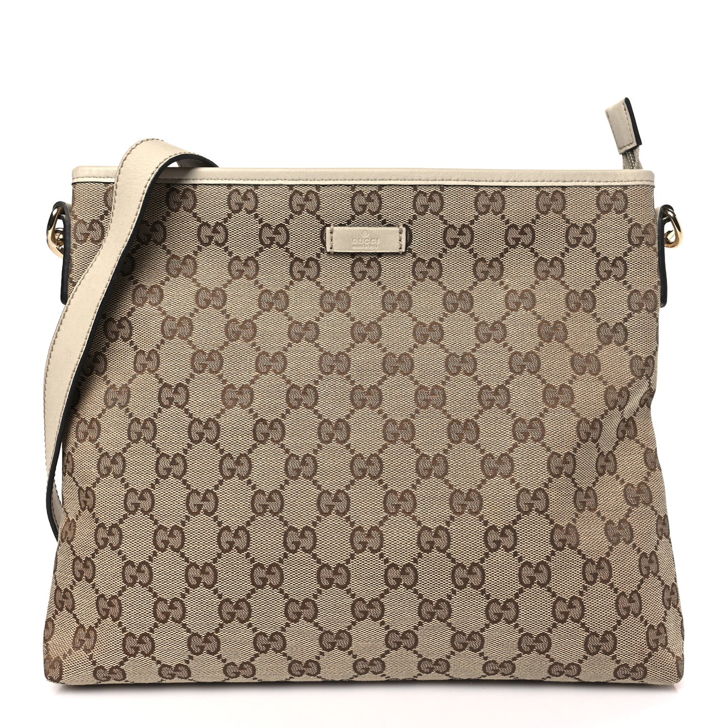 Monogram Medium Flat Messenger Bag Off White