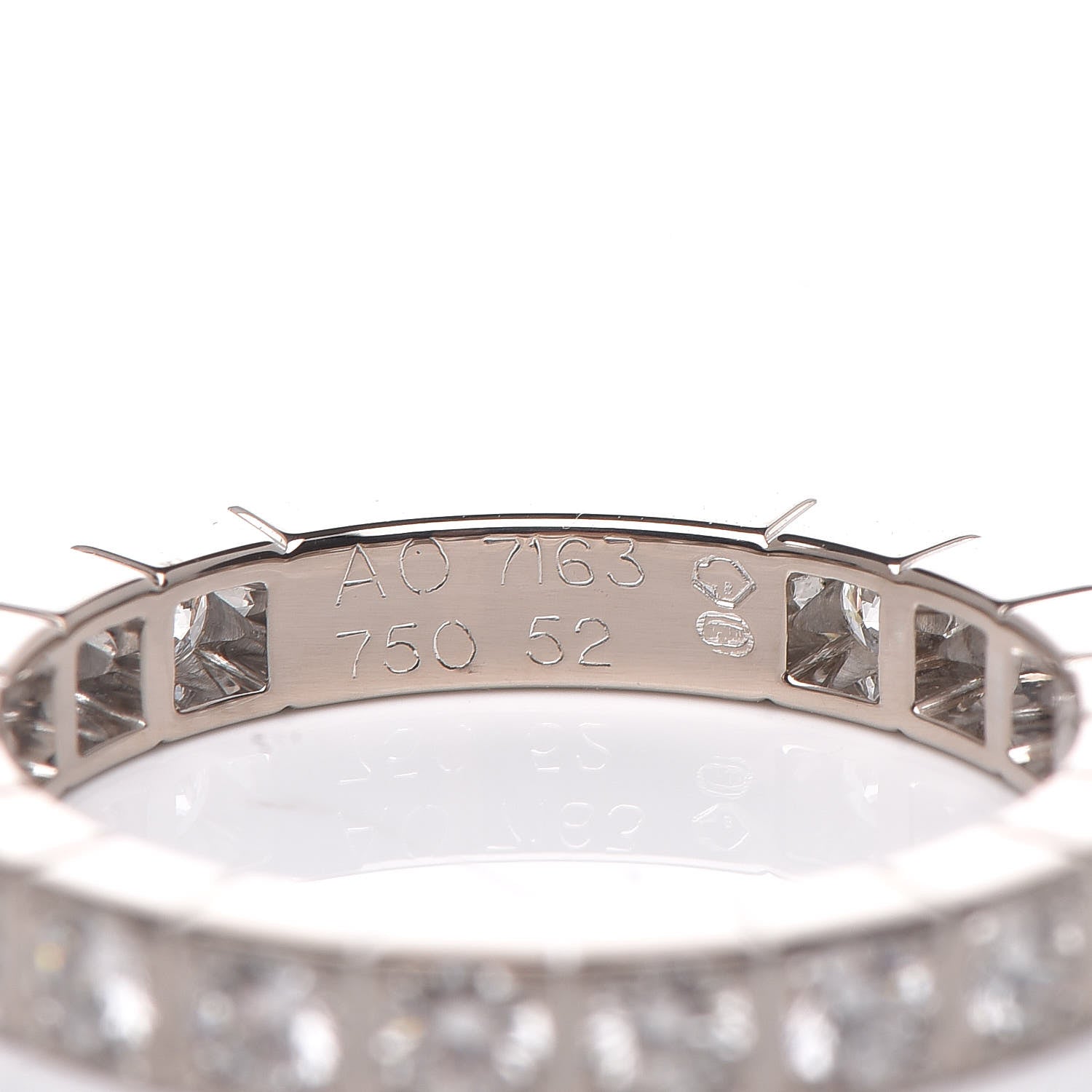 Cartier 18K White Gold Diamond 3mm Lanieres Ring 52 6 4 of 4