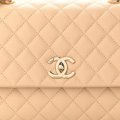Chanel Caviar Lizard Embossed Quilted Small Coco Handle Flap Beige 7 of 9